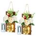 2 Pcs Glass Mason Decorative Bottle Set Wall Decor With LED Fairy Lights for Home Kitchen Living Room Farmhouse Wall Champagne Rose