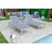 Belvedere 3-Piece Brushed Aluminum Outdoor Patio Furniture Chaise Lounge Chair Set w/ Two Chaise Lounge Chairs and Side Table