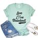 Live Love Baseball T-shirt Game Day Shirt Sports Mom Tshirt Softball Shirts Gift For Friend Cheerleader Top Women s Coach Tee