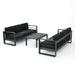 Afuera Living Contemporary Outdoor Grey 7 Pc Sofa Chat Set with Fire Table