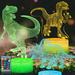 QiShi 3D Dinosaur Night Light with Remote & Smart Touch 7 Colors + 16 Colors Changing Dimmable TRex Toys 1 2 3 4 5 6 7 8 Year Old Boy Girl Gifts