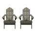 Cytheria Acacia Wood Outdoor Foldable Adirondack Chairs Set of 2 Gray