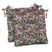 RSH DÃ©cor Indoor Outdoor Set of 2 Tufted Dining Chair Seat Cushions 16 x 16 x 2 Cranston Multi Color Floral