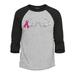 Shop4Ever Men s Men s Skeleton Hands Breast Cancer Awareness Raglan Baseball Shirt Medium Heather Grey/Black