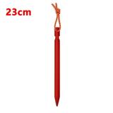 Tent Stakes Aluminum Alloy Outdoor Ultra-light Tent Accessories Three-sided V-shaped Ground Nail 23cm(with Rope)