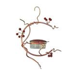 Hummingbird Feeder for Outdoor Decorative Metal Copper Red Berries Branches Art Decorative Metal Copper Red Berries Branches Art Hanging Ornament for Outdoor Garden Home Hummingbird Feeder Decorative
