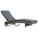 Anself Sun Lounger with Cushion and Wheels Backrest Adjustable Chaise Lounge Chair Poly Rattan Anthracite for Poolside Patio Balcony Outdoor