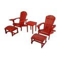 Best Desu Earth Collection Adirondack Chair with phone and cup holder (2 Chairs 2 Ottoman and End table set)
