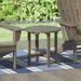 Garden 18 Inch Round Plastic Outdoor Patio Side Table Weathered Wood