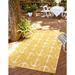 Unique Loom Ahoy Indoor/Outdoor Coastal Rug Yellow 10 x 14 1 Rectangle Solid Print Beach/Nautical Perfect For Patio Deck Garage Entryway