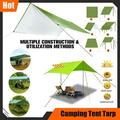 5 x 7ft Camping Tent Cover Tarp Sun Shade Hammock Protector Oxford Fabric Camping Shelter Waterproof Anit-UV Shelterâ€“ Green