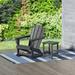 GARDEN 2-Piece Set Plastic Outdoor Rocking Chair with Square Side Table Included Gray