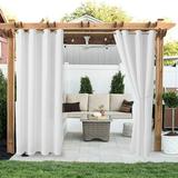 TOPCHANCES Outdoor Patio Curtains - Heavy Weighted Porch Waterproof Curtains Outside Shade for Farmhouse Cabin Pergola Cabana Corridor Terrace White 2 Panels 52 x 94 inches Long (2 Pack)
