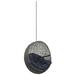 Modern Contemporary Urban Design Outdoor Patio Balcony Swing Chair Navy Blue Rattan