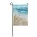 SIDONKU Blue Shell Tropical Beach and Splashing Waves Sand Sea Garden Flag Decorative Flag House Banner 28x40 inch