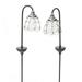 Plow & Hearth Solar Firefly Garden Pathway Lights Set of 2 - Pewter