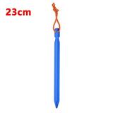 Tent Stakes Aluminum Alloy Outdoor Ultra-light Tent Accessories Three-sided V-shaped Ground Nail 23cm(with Rope)