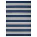 Couristan Afuera Yacht Club 9 2 x 12 5 Midnight Blue and Ivory Stripe Outdoor Rectangle Rug