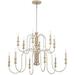 12 Light 2-Tier Chandelier in Homestead Style-29.75 inches Tall and 42 inches Wide-Brushed Nickel Finish Bailey Street Home 147-Bel-4652842