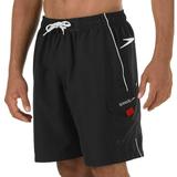 Speedo Mens 9 New Marina Volley Swim Shorts X-Large Black/white