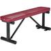 48 L Outdoor Steel Flat Bench Expanded Metal Red