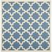 SAFAVIEH Courtyard Amanda Geometric Indoor/Outdoor Area Rug 4 x 4 Square Blue/Beige