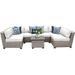 Afuera Living 7-Piece Patio Wicker Sectional Set in White