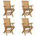 vidaXL Patio Chairs Outdoor Bistro Folding Chair with Cushions Solid Wood Teak