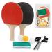 REGAIL Portable Retractable Ping Pong Post Net Rack Ping Pong Paddles Quality Table Tennis Rackets Set Ping Pong Training Adjustable Extending Net Rack Paddle Bats Sports Accessories Racquet Bundl