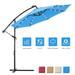 Private Jungle 10 FT Solar LED Patio Outdoor Umbrella Hanging Cantilever Umbrella Offset Umbrella Easy Open Adustment with 32 LED Light Blue
