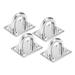 Unique Bargains 316 Stainless Steel 10mm Thick Ring Square Sail Shade Pad Eye Plate 4pcs