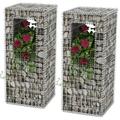 ametoys Gabion Basket PostsPlanters 2 pcs Steel 19.7 x19.7 x47.2