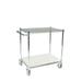 18 Deep x 48 Wide x 39 High 2 Tier Chrome Shelf Cart with 1 Wire Shelf & 1 Solid Shelf