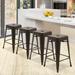 Metal Bar Stools Set of 4 Counter Height Stackable Barstools 24 inch Indoor Outdoor Backless Patio Bar Stool Kitchen Dining Stool 330Lbs BRONZE