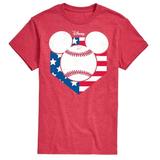 Disney - Americana - Mickey Baseball Flag Diamond - Adult Short Sleeve Graphic T-Shirt