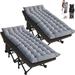 ABORON Folding Camping Cot 2 Packs Heavy Duty Sleeping Cots Portable Travel Camp Cots with 2-Sided Mattress & Carry Bag