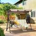 Sesslife Patio Swings with Canopy 3-Seater Outdoor Canopy Swing for Adults Canopy Swing Glider for Porch Garden Poolside Backyard Brown TE2681