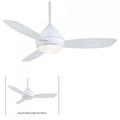 Minka-Aire Concept I Wet 52-Inch 3-Blade LED Ceiling Fan in White Finish W/ White Blades & White Opal Glass - F476L-WH