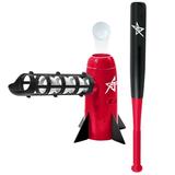 Future Stars Electronic Baseball Rocket Launcher Combo Set - 1 Electronic Pitching Machine with 5-ball feeder 1 24 telescoping bat 5 plastic baseballs - Unisex - Perfect for all players!