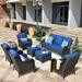 Ovios High-Back Patio Furniture 7 Pieces Outdoor Conversation Set Wicker Rattan Sectional Sofa for Backyard