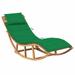 Festnight Rocking Sun Lounger with Cushion Solid Teak Wood