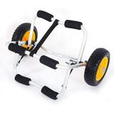 Bend Kayak Canoe Boat Carrier Dolly Trailer Trolley Transport Cart Boat Wheel with NO-Flat Airless Tires Wheels and 2 Ratchet Straps for Paddleboards Boats Floats