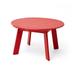 Glitzhome 1Pc Patio Round Coffee Table 19 Height Adirondack Table HDPE Weather Resistant for Outdoor Porch and Lawn(Red)