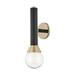 -One Light Wall Sconce in Style-5 inches Wide By 17.5 inches High-Polished Brass/Black Finish Bailey Street Home 735-Bel-2693076