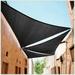 ColourTree 5 x 8 x 9.4 Black Right Triangle Sun Shade Sail Canopy Mesh Fabric UV Block & Water Air Permeable - Commercial Heavy Duty - 190 GSM - 3 Years Warranty - Custom Make