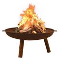 Anself Outdoor Fire Pit Metal Wood Burning Steel Firepit Log Grate Brown for BBQ Camping Backyard Garden Beaches Park 35.8 x 32.1 x 15.7 Inches (L x W x H)