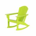 WestinTrends Dylan Outdoor Rocking Chair All Weather Poly Lumber Seashell Adirondack Rocker Chair 350 Lbs Support Patio Rocking Chairs for Porch Garden Backyard and Indoor Lime
