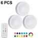 6pcs Night Light with 16 Colors Changeable LED Puck lightings Battery Powered dimmable Under Cabinet Lights Wireless with 2 Remote Controls & Timing Function