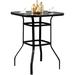 Acantha Bistro Patio Squire Shape Glass Bar Table For Poolside Decor