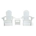 Westwood White All Weather Outdoor Patio Adirondack Chair (3PC SET)